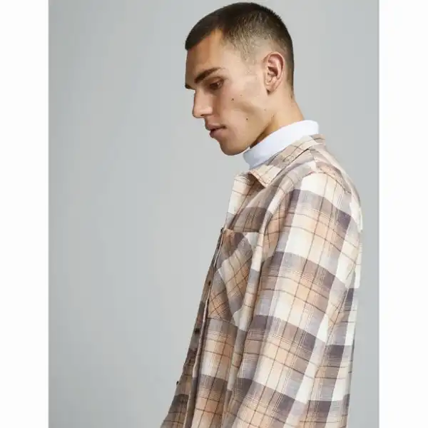 پیراهن آستین بلند مردانه جک اند جونز مدل BROWN-12183608