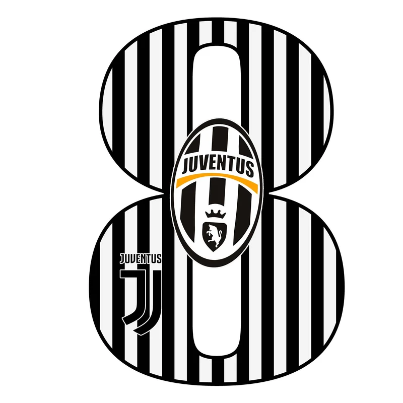 استند رومیزی تولد مدل عدد 8 طرح یوونتوس کد 908