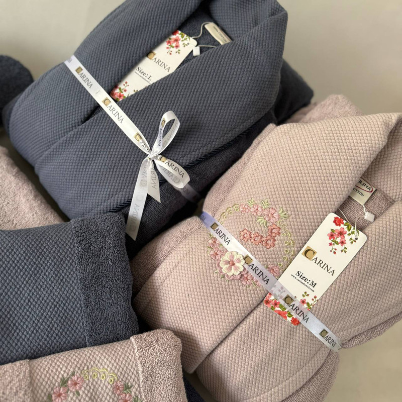 سرویس حوله پالتویی 8 تکه کارینا مدل لوتدن کد 01