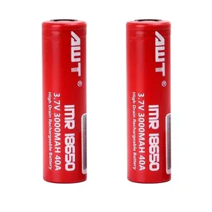 باتری لیتیومی قابل شارژ مدل IMR-18650 ظرفیت 3000 میلی‌آمپرساعت بسته 2 عددی