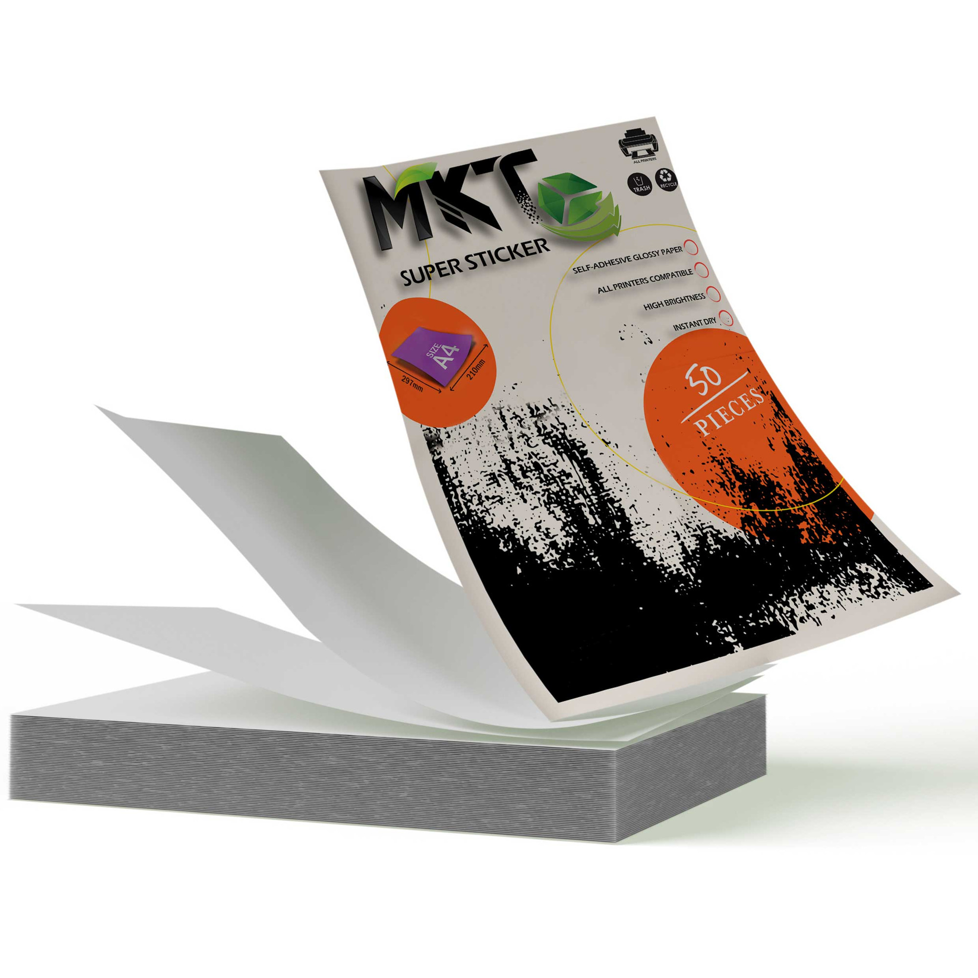کاغذ A4 پشت چسب دار ام کی تی مدل براق کد M05 بسته 25 عددی کاغذ A4 پشت چسب دار ام کی تی مدل براق کد M05 بسته 25 عددی