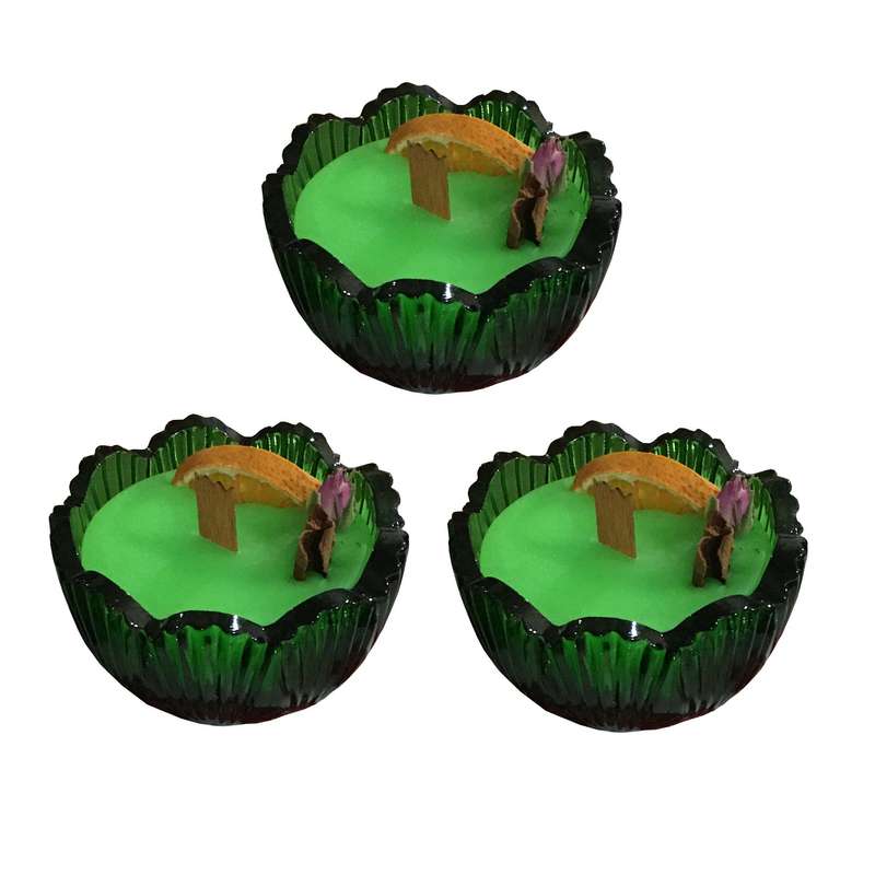 شمع لیوانی مدل معطر گل مريم بسته 3 عددی