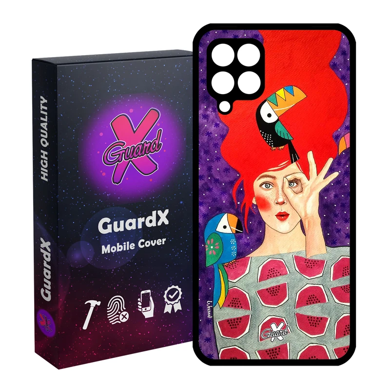 کاور گارد ایکس طرح Girl مدل Glass10153 مناسب برای گوشی موبایل سامسونگ Galaxy A12