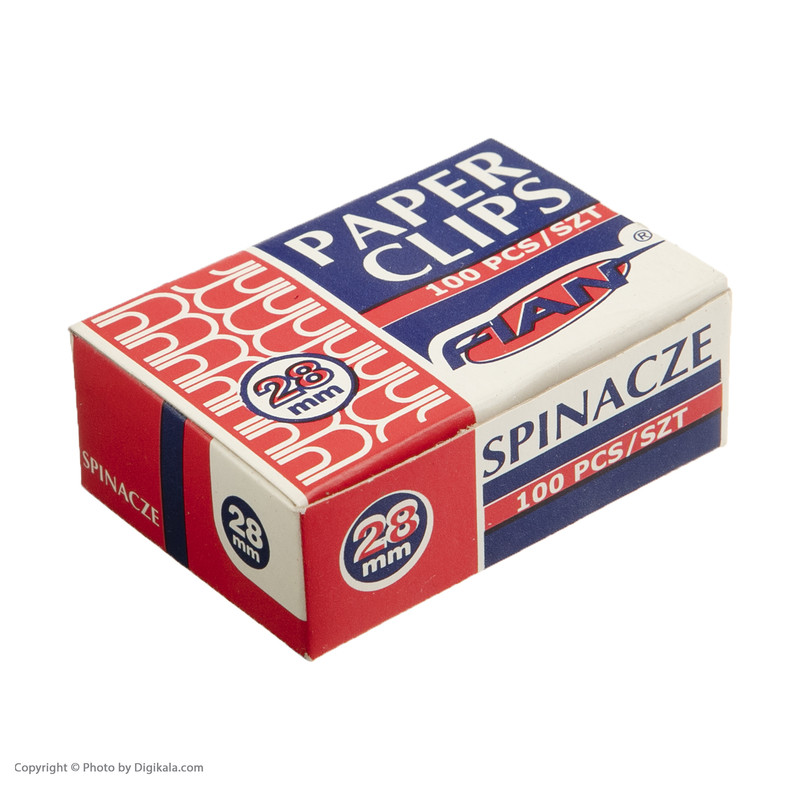 گیره کاغذ فلن کد 120059 بسته 100 عددی