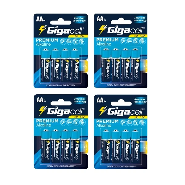 باتری قلمی گیگاسل مدل Premium Alkaline بسته 16 عددی