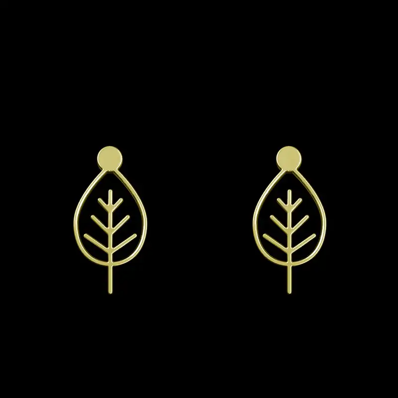 گوشواره طلا 18 عیار زنانه مدوپد مدل برگ کد GA1-16023