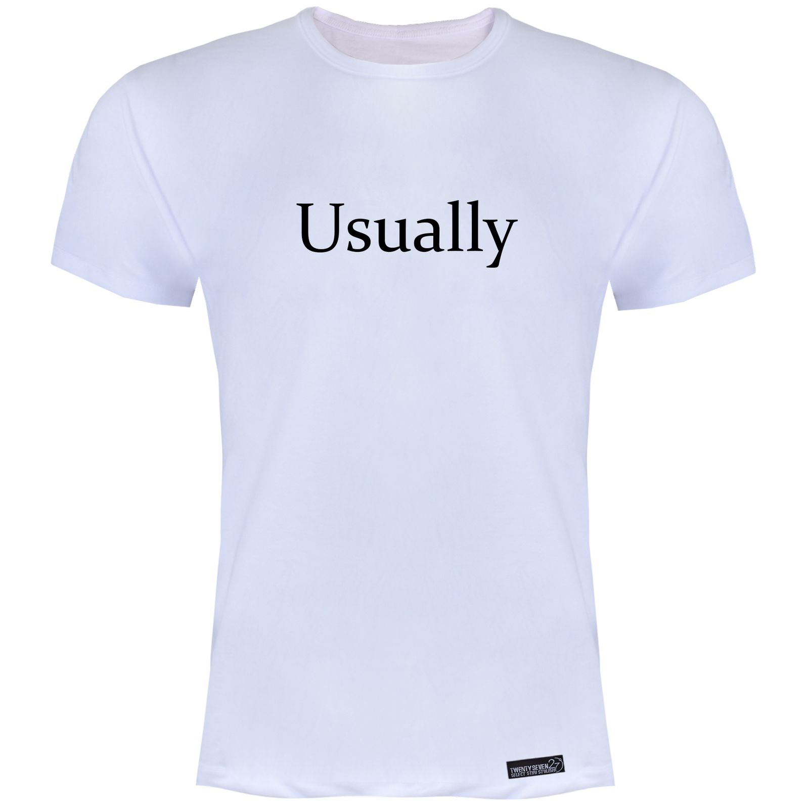 تی شرت آستین کوتاه مردانه 27 مدل Usually کد KV101 رنگ سفید -  - 1