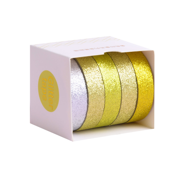 چسب نواری گلیتر تایپ مدل واشی طرح اکلیلی عرض 1 سانتی متر بسته 5 عددی