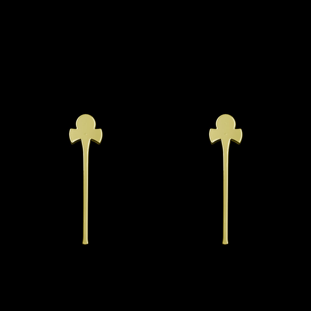 گوشواره طلا 18 عیار زنانه مدوپد مدل تبر کد GA1-12914