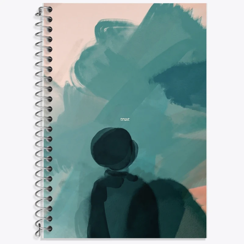 دفتر زبان 50 برگ خندالو مدل دو خط طرح دکوراتیو (decorative) کد F1734