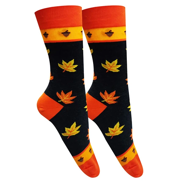 جوراب ساق بلند مردانه تن پوش هنگامه مدل برگ پاییزی کد NJ1