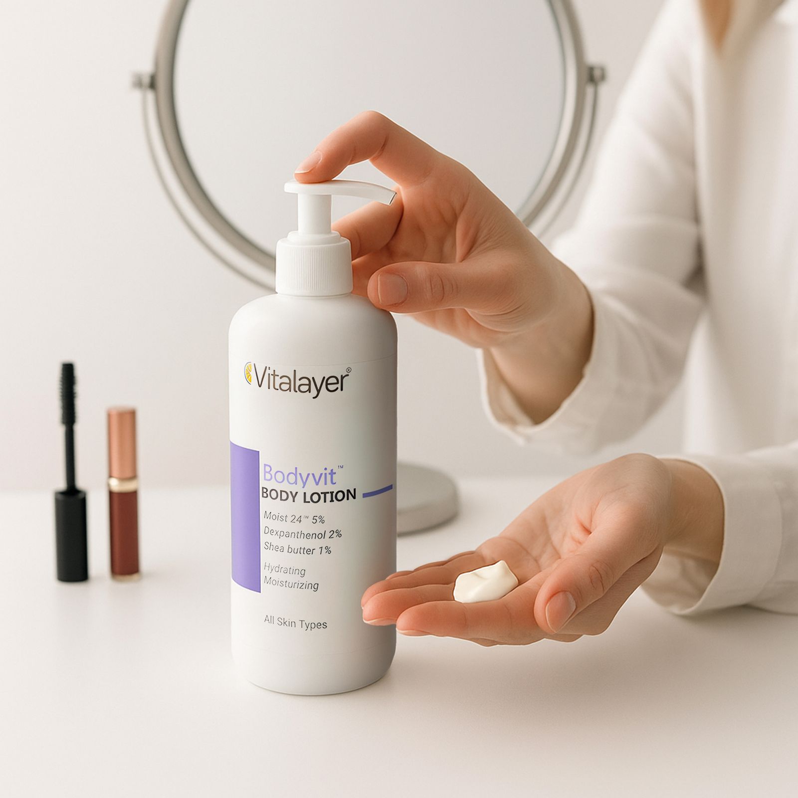 لوسیون مرطوب کننده بدن ویتالیر مدل بادی ویت مناسب پوست خشک حجم 500 میلی لیتر - - 2