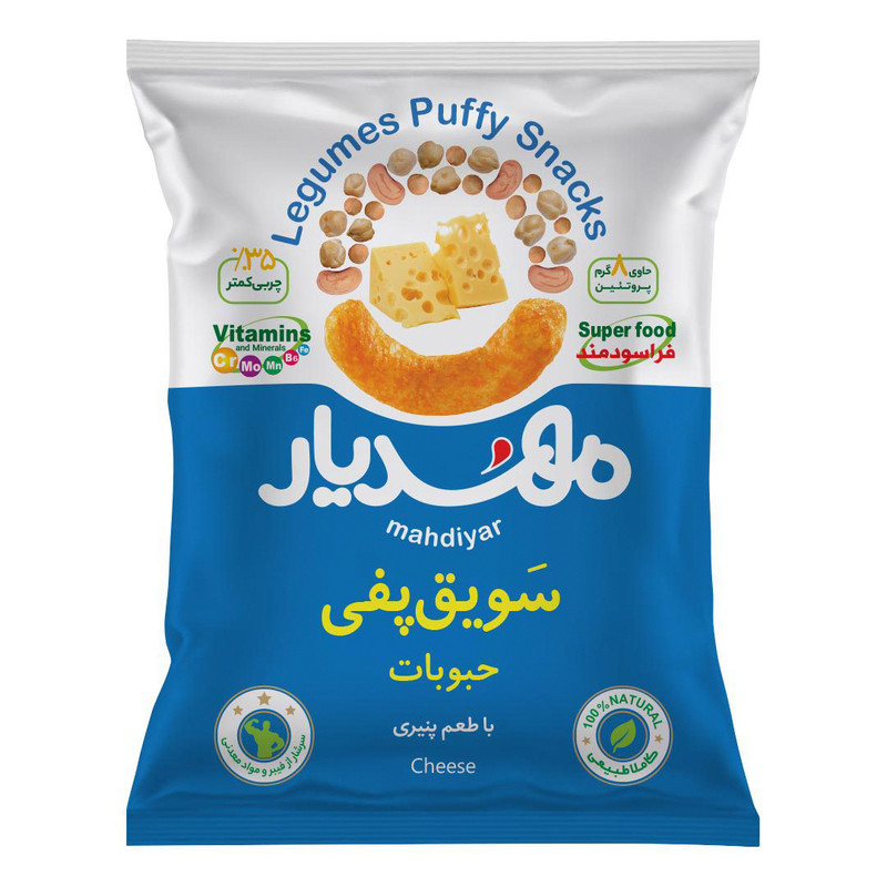 سویق پفی حبوبات با طعم پنیری مهدیار - 50 گرم