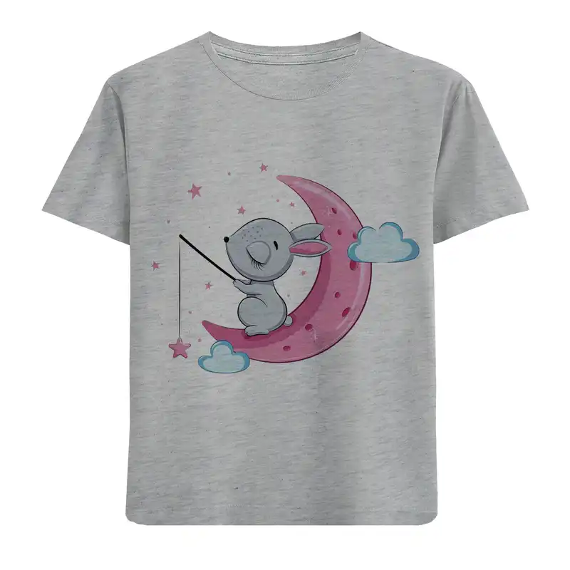 تی شرت آستین کوتاه بچگانه مدل خرگوش و ماه M70