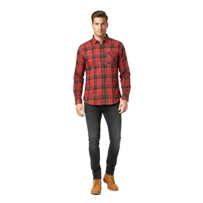 پیراهن آستین بلند یقه برگردان مردانه تیمبرلند مدل FLANNEL-REDSHIRT
