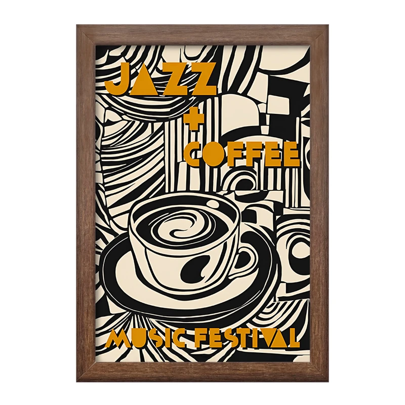 تابلو خندالو طرح فنجان قهوه و موزیک کد F10119