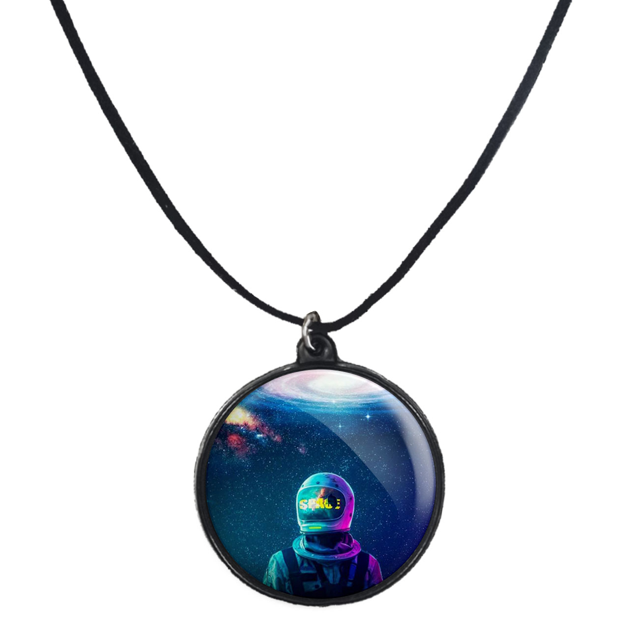 گردنبند پرمانه طرح فضانورد کد pmb.10475 مدل دو طرفه