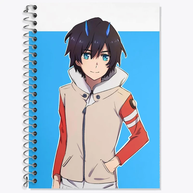 دفتر زبان 50 برگ خندالو مدل دو خط طرح هیرو انیمه دارلینگ Darling کد 10514