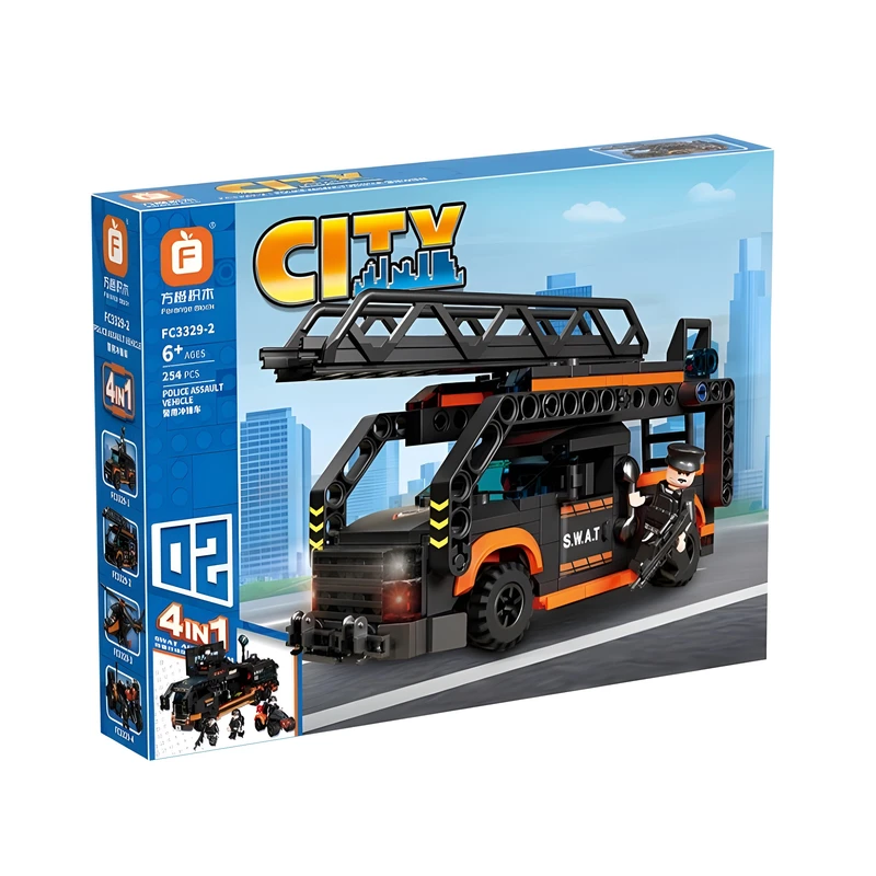 ساختنی 254 تکه فارنج مدل جرثقیل پلیس کد FC 3329-2