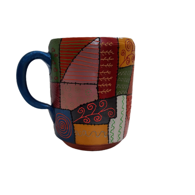 لیوان سفالی مدل چهل تکه