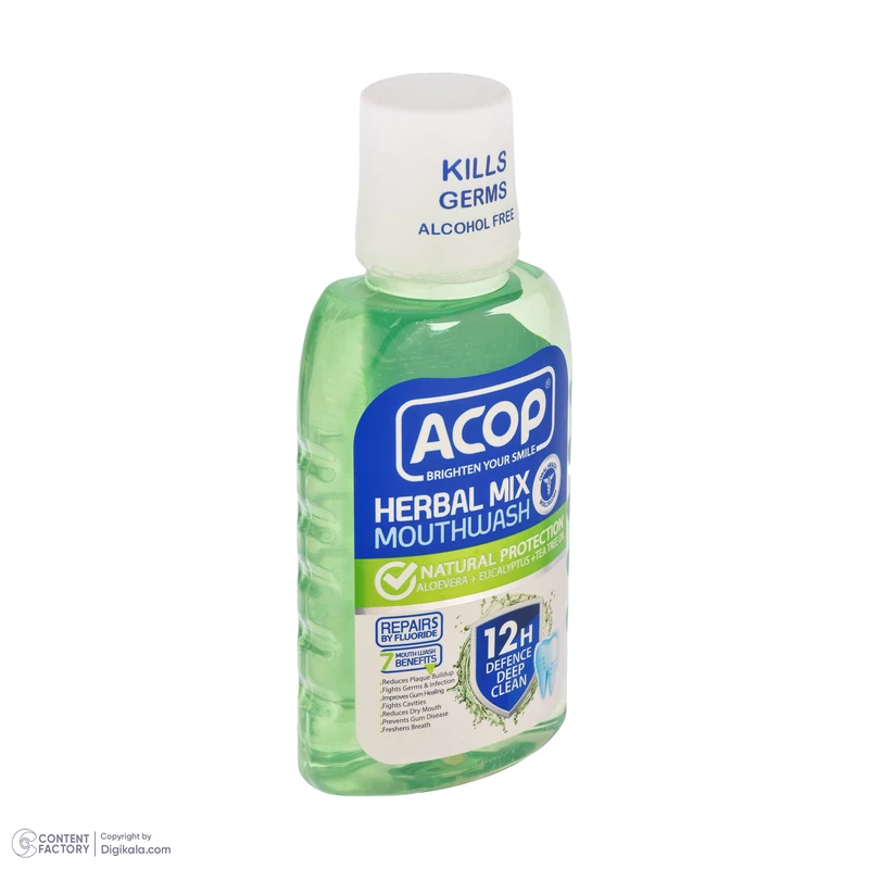 عکس شماره 2 : دهان شویه آکوپ مدل herbal mix حجم 300 میلی لیتر