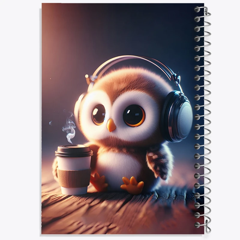 دفتر شطرنجی 50 برگ خندالو طرح جغد بامزه کد N2510