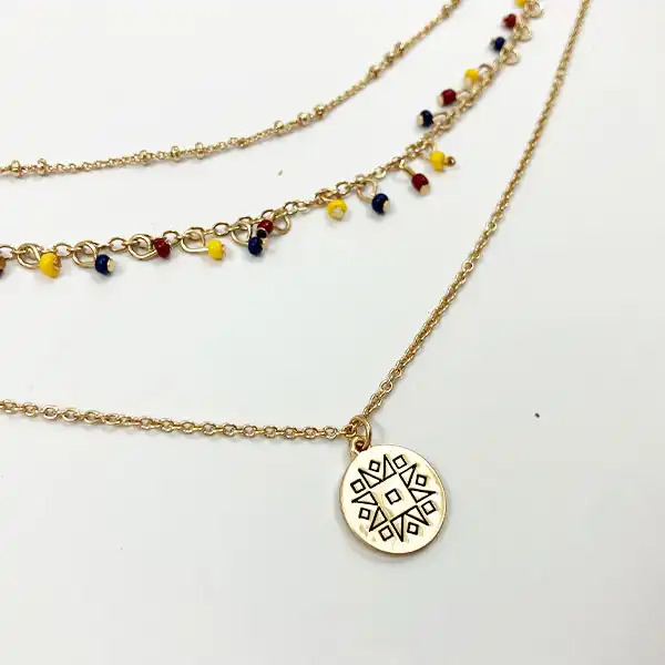 گردنبند زنانه سیکس مدل  سه لاین کد QW-033