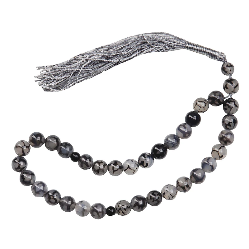 تسبیح مدل سنگ عقیق شجری طبیعی 33 دانه کد T_458