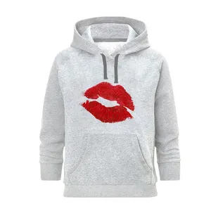 هودی زنانه مدل رژ لب کد 02 Z رنگ طوسی