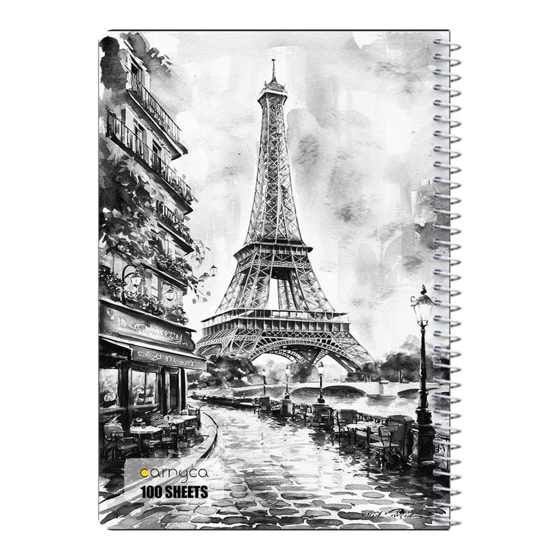 دفتر مشق 100 برگ سیمی کارنیکا طرح پاریس Paris کد 32879