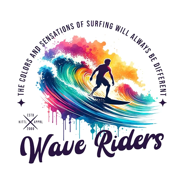 استیکر پارچه و لباس پاد آفرین طرح موج سواری کد 4263