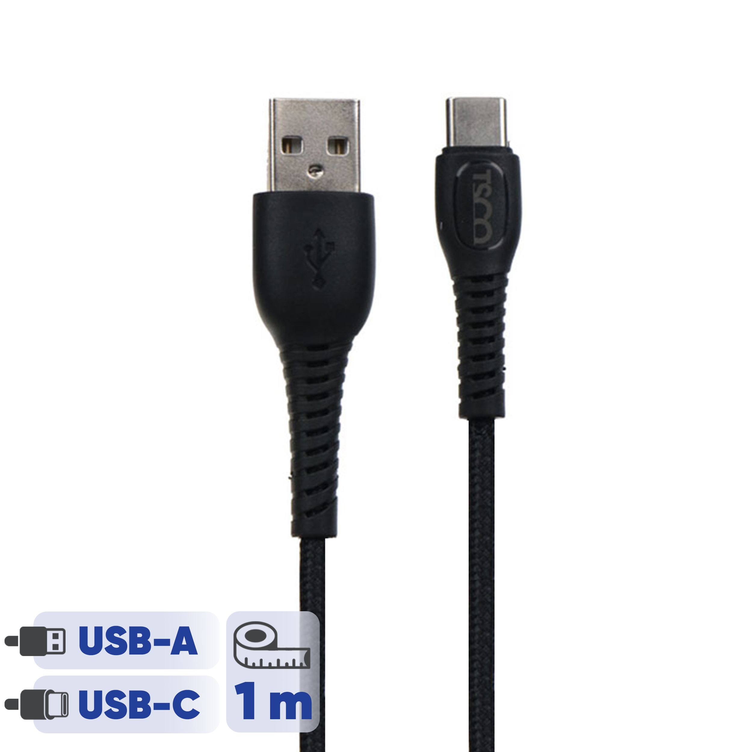 کابل تبدیل USB به USB-C تسکو مدل TC 183 طول 1 متر 1 کابل تبدیل USB به USB-C تسکو مدل TC 183 طول 1 متر