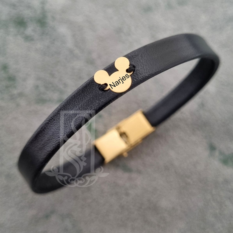 دستبند طلا 18 عیار دخترانه لیردا مدل اسم نرجس