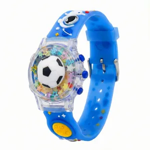 ساعت مچی دیجیتال بچگانه مدل  اسپرت بند سیلیکونی قاب اسپینری طرح توپ فوتبال کد ۲