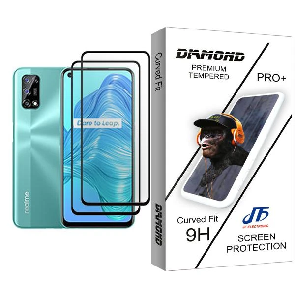 محافظ صفحه نمایش جی اف مدل Diamond Glass MIX002 مناسب برای گوشی موبایل ریلمی V5 5G بسته دو عددی