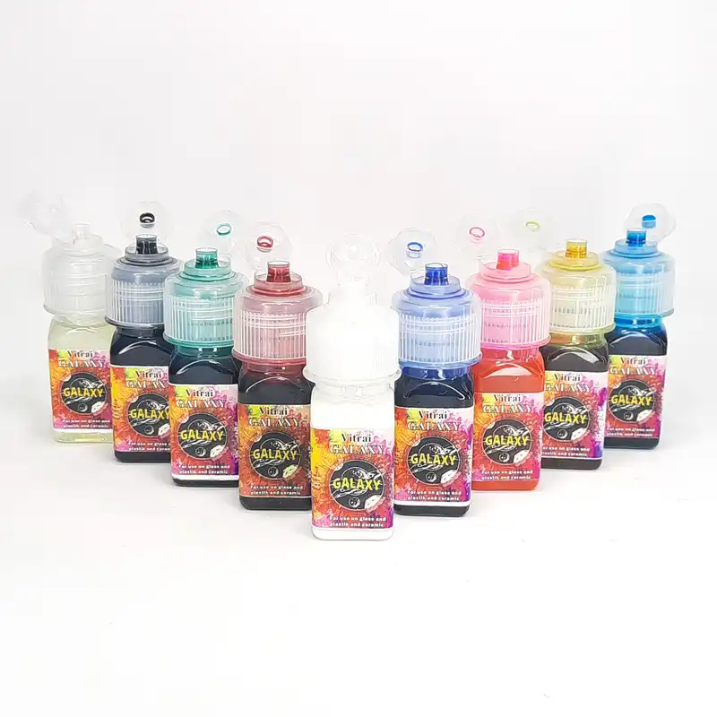 رنگ ویترای گلکسی کد 60 حجم 30 میلی لیتر بسته 6 عددی بهمراه حلال