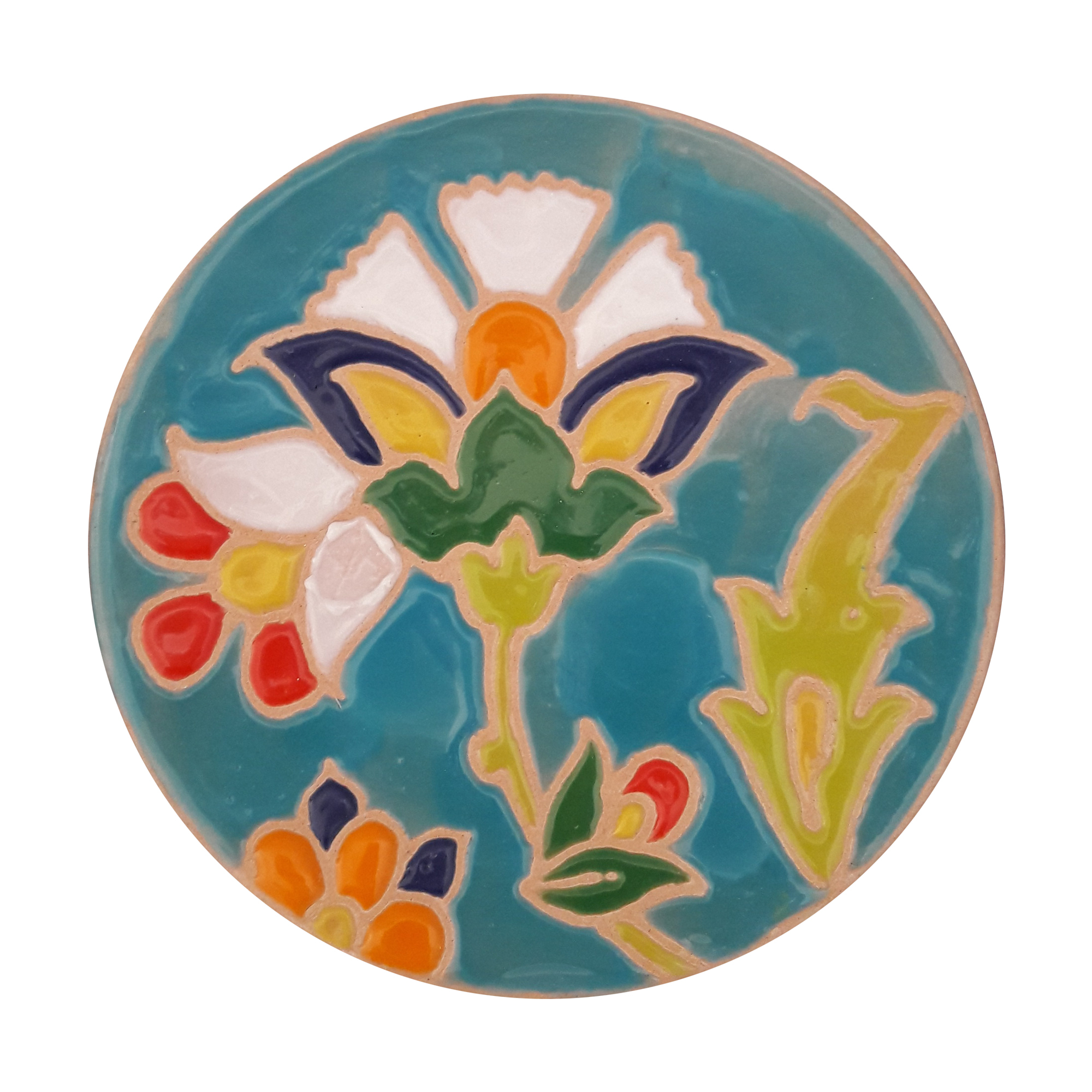 زیرلیوانی میناکاری سفالی کد 5-0114