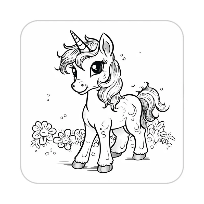 زیر لیوانی کاکتی طرح اسب تک شاخ و یونیکورن مدل mp29798