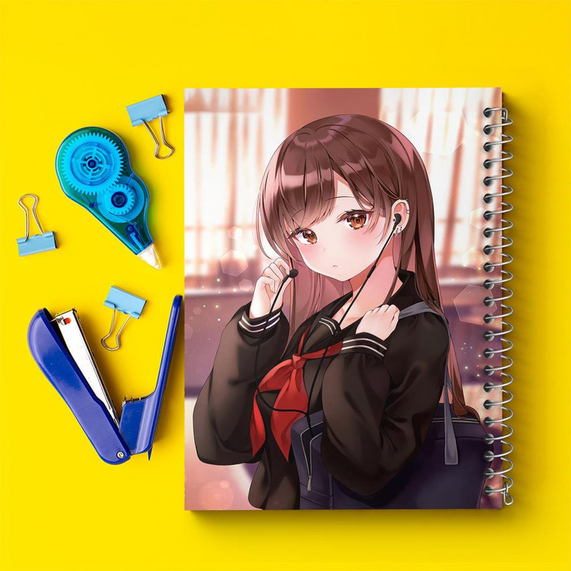 دفتر مشق 100 برگ خندالو طرح دختر انیمه ای کد 18107