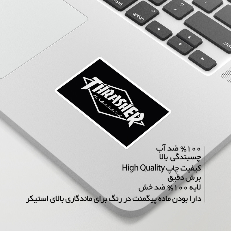 استیکر لپ تاپ ماسا دیزاین طرح thrasher مدل STKA00364