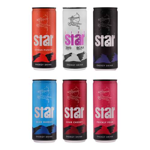 نوشابه انرژی زا گازدار لایف استار - 250 میلی لیتر بسته 6 عددی