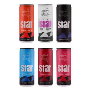 نوشابه انرژی زا گازدار لایف استار - 250 میلی لیتر بسته 6 عددی