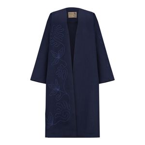 مانتو زنانه السانا مدل تینوش کد 216204 رنگ سورمه ای