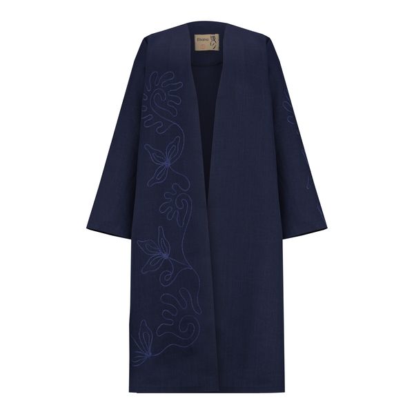 مانتو زنانه السانا مدل تینوش کد 216204 رنگ سورمه ای