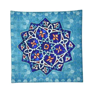 رومیزی مدل مخمل طرح گل و مرغ کد 12
