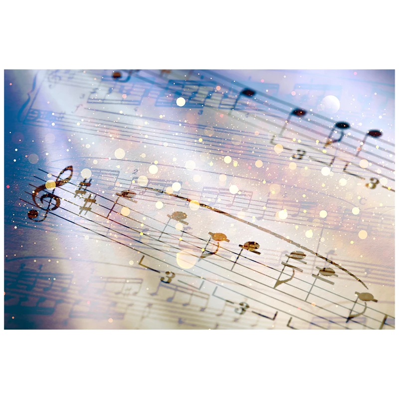 فرش پارچه‌ای مدل فرشینه طرح نت موسیقی سمفونی نور کد AR3059740