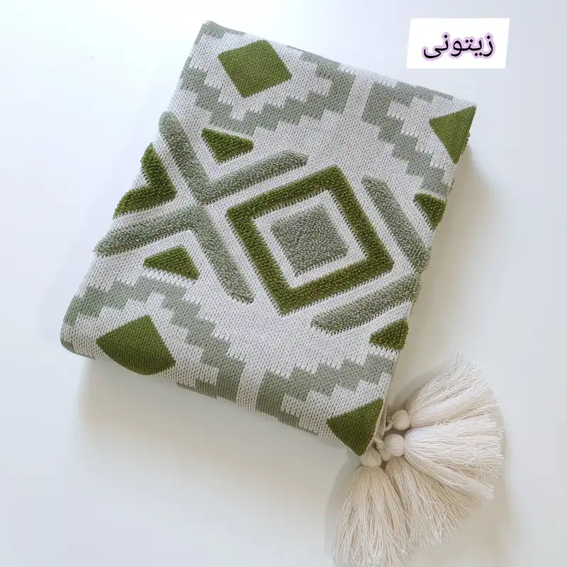 شال مبل مدل پانچدوزی کد 1 سایز 170×140 سانتیمتر