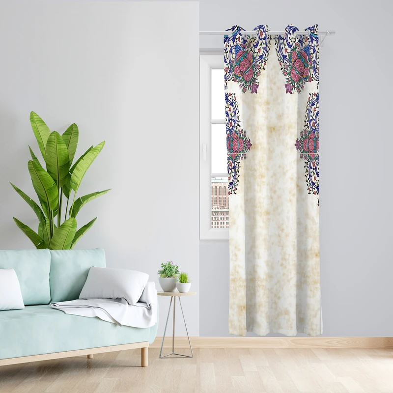 پرده طرح سنتی مدل مخمل پانچی کد 4849 z سایز 140x200 سانتی متر