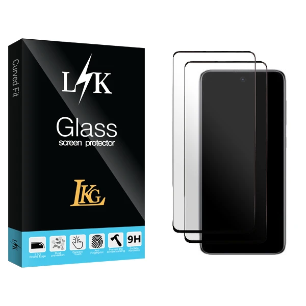 محافظ صفحه نمایش سرامیکی حریم شخصی ال کا جی مدل LK Glass NEW مناسب برای گوشی موبایل سامسونگ Galaxy A73 5G بسته دو عددی