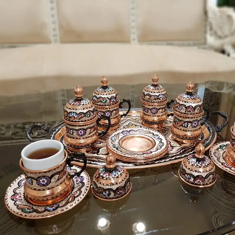 سینی میناکاری مسی مدل 6 نفره کد 116